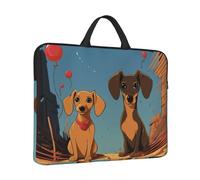 Laptop Sleeve Case 14 inch Shockproof Laptop Bag Two dachshunds Briefcase Computer Bag with Handle