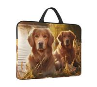 Laptop Sleeve Case 14 inch Shockproof Laptop Bag Two Golden Retrievers Briefcase Computer Bag with Handle