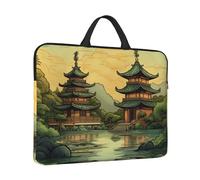 Laptop Sleeve Case 14 inch Shockproof Laptop Bag Two Pagodas on The Lake Briefcase Computer Bag with Handle