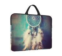 Laptop Sleeve Case 14 inch Shockproof Laptop Bag White dream catcher feather Briefcase Computer Bag with Handle