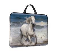 Laptop Sleeve Case 14 inch Shockproof Laptop Bag White horse running on the sea Briefcase Computer Bag with Handle