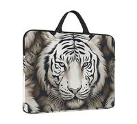 Laptop Sleeve Case 14 inch Shockproof Laptop Bag White tiger head pattern Briefcase Computer Bag with Handle