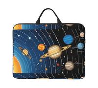 Laptop Sleeve Case 14 Inch Waterproof Lightweight Laptop Case Bag With Handle Outer Space Solar System Travel Laptop Bag Briefcase Messenger Bag For Women Men