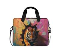 Laptop Sleeve Case 15-16 Inch Classical Computer Cases for Laptop Animal Tigers Breaking Through The Wall Case with Zipper for Work Travel