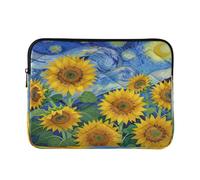 Laptop Sleeve Case 15-16 Inch Classical Laptop Bag with Zipper Sunflowers Starry Night Computer Bag with Zipper for Travel Business