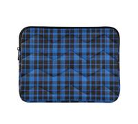 Laptop Sleeve Case 15-16 Inch Classical Laptop Bag with Zipper Vintage Buffalo Plaid Checked Royal Blue Travel Laptop Sleeve Bag for Men Women estuche para