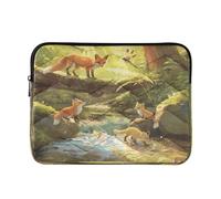 Laptop Sleeve Case 15-16 Inch Classical Laptop Cases River Fox Playing Computer Briefcase with Zipper for Work Journey