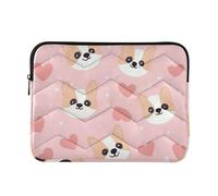 Laptop Sleeve Case 15-16 Inch Classical Laptop Sleeves Happy Valentine Cartoon Heart Cartoon Dog Pink Computer Bag with Zipper for Work Journey estuche para laptop