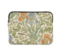 Laptop Sleeve Case 15-16 Inch Classy Laptop Carrying Case with Zipper Retro Iris Bird William Morris Beige Computer Briefcase with Zipper for Work Journey