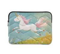 Laptop Sleeve Case 15-16 Inch Classy Laptop Carrying Case with Zipper unicorns Running in The Meadow Computer Case with Zipper for Travel Business forro para