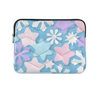 Laptop Sleeve Case 15-16 Inch Computer Case Cartoon Cute Star Snowflake Blue Notebook Computer Pocket for Work Journey forro para