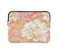 Laptop Sleeve Case 15-16 Inch Concise Computer Bag Chinese Style Floral Peony Peach Gold Case Bag with Zipper for Work Journey latitude laptop case