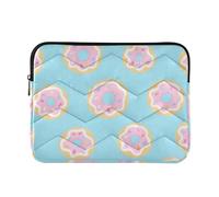 Laptop Sleeve Case 15-16 Inch Concise Computer Case Cartoon Donut Blue Computer Case with Zipper for Travel Business funda para computadora