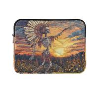 Laptop Sleeve Case 15-16 Inch Concise Computer Cases for Laptop Tribal Dancing Human Skeleton Oilpainting Carrying Bag with Zipper for Men Women estuche para