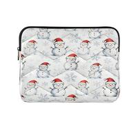 Laptop Sleeve Case 15-16 Inch Concise Laptop Carrying Case with Zipper Cute Little Snowman Merry Christmas Tablet Briefcase Carrying Bag for Work Journey forro para