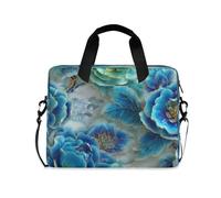 Laptop Sleeve Case 15-16 Inch Concise Laptop Case Blue and White Jade Print Flower Bag with Zipper for Work Journey
