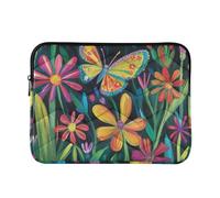 Laptop Sleeve Case 15-16 Inch Concise Laptop Case Colorful Butterfly Flowers Tablet Briefcase Carrying Bag for Work Journey fundas para laptop