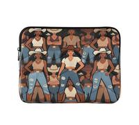Laptop Sleeve Case 15-16 Inch Concise Laptop Sleeves Black African American Cowgirl Notebook Computer Pocket for Travel Business
