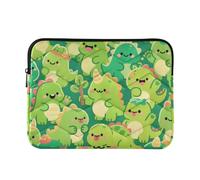 Laptop Sleeve Case 15-16 Inch Concise Laptop Sleeves Cartoon Cute Dinosaur Green Case with Zipper for Work Journey estuche para