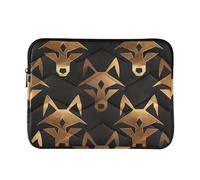 Laptop Sleeve Case 15-16 Inch Concise Laptop Zipper Case American Anime Wolf Bronze Gold Carrying Bag with Zipper for Men Women von holzhausen