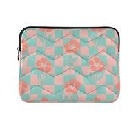 Laptop Sleeve Case 15-16 Inch Concise Sleeve for Laptop Mint Green and Coral Checkered Pattern Flowers Computer Carrying Bag for Men Women altego clear laptop