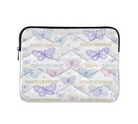 Laptop Sleeve Case 15-16 Inch Concise Sleeve for Laptops Happy Birthday Cute Butterfly Computer Briefcase with Zipper for Work Travel funda para