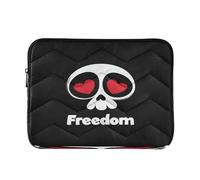 Laptop Sleeve Case 15-16 Inch Cool Laptop Case Bag Freedom Skull Heart Computer Bag with Zipper for Work Travel
