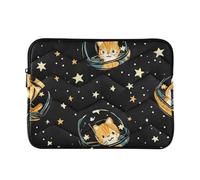 Laptop Sleeve Case 15-16 Inch Cool Laptop Storage Bag Cartoon Space Cat Illustration Case with Zipper for Men Women estuche para