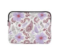 Laptop Sleeve Case 15-16 Inch Cool Sleeve for Laptops Boho Paisley Flower Bird Berry Red White Case Hard Cover with Zipper for Travel Business forro para laptop