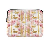 Laptop Sleeve Case 15-16 Inch Cool Sleeve for Laptops Rose Gold Glitter Swan Carrying Bag with Zipper for Work Travel estuche para laptop