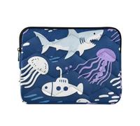 Laptop Sleeve Case 15-16 Inch Cool Sleeve for Laptops Sea Shark Purple Blue Travel Laptop Sleeve Bag for Men Women funda para