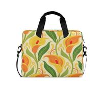 Laptop Sleeve Case 15-16 Inch Cute Computer Bag Orange Calla Lily Flowers Computer Sleeve with Zipper for Work Journey
