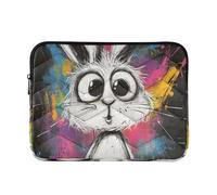 Laptop Sleeve Case 15-16 Inch Cute Computer Cases for Laptop A Cute Cartoon White Rabbit Carrying Bag with Zipper for Travel Business forro para laptop