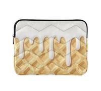 Laptop Sleeve Case 15-16 Inch Cute Laptop Bag with Zipper Brown Ice Cream Plaid Checked Computer Briefcase with Zipper for Work Travel forro para