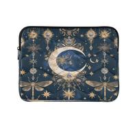 Laptop Sleeve Case 15-16 Inch Cute Sleeve for Laptops Dark Blue Moon Boho Computer Case with Zipper for Work Journey