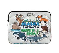 Laptop Sleeve Case 15-16 Inch durables Computer Cases for Laptop Alaska Wildlife Sticker Design Tablet Briefcase Carrying Bag for Work Travel