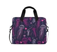 Laptop Sleeve Case 15-16 Inch durables Laptop Carrying Case with Zipper Dreamy Jellyfish Purple Pink Valentines Travel Bag Handbag for Work Journey