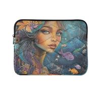 Laptop Sleeve Case 15-16 Inch Lightweight Computer Bag Mysterious and Beautiful Mermaid Case Hard Cover with Zipper for Work Travel estuche para laptop