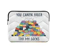 Laptop Sleeve Case 15-16 Inch Lightweight Laptop Carrying Case with Zipper Too Many Socks Computer Bag for Work Journey