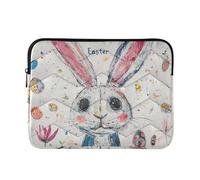 Laptop Sleeve Case 15-16 Inch Lightweight Laptop Case Bag Bunny Ear Foot Lily Rabbit Ears Happy Easter Computer Bag with Zipper for Travel Business
