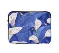 Laptop Sleeve Case 15-16 Inch Polyester Case for Laptop Safari Calla Lily Royal Blue Computer Briefcase with Zipper for Men Women bolsa para