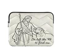 Laptop Sleeve Case 15-16 Inch Polyester Laptop Bag Briefcase Jesus Faith He Left The 99 to Find Me Case with Zipper for Travel Business