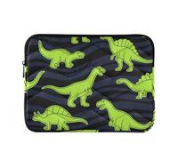 Laptop Sleeve Case 15-16 Inch Portable Computer Bag Fluorescence Green Dino Black Computer Briefcase with Zipper for Work Journey estuche para