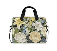 Laptop Sleeve Case 15-16 Inch Portable Computer Bag William Morris Yellow Lily Narcissus Computer Case with Zipper for Work Journey