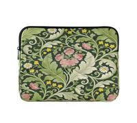 Laptop Sleeve Case 15-16 Inch Portable Laptop Case Bag Pink Carnation Green Leaves William Morris Computer Bag for Travel Business