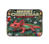 Laptop Sleeve Case 15-16 Inch Portable Laptop Case Merry Christmas Axolotl Green Plaid Computer Carrying Bag for Work Travel