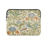 Laptop Sleeve Case 15-16 Inch Portable Laptop Sleeves Retro Iris Bird William Morris Beige Carrying Bag with Zipper for Work Journey
