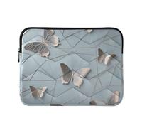 Laptop Sleeve Case 15-16 Inch Sleeve for Laptop Animal Butterfly Texture Silver Light Blue Carrying Bag with Zipper for Travel Business rifle and co