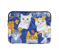 Laptop Sleeve Case 15-16 Inch Soft Case for Laptop Chic American Shorthaircats Royal Blue Computer Bag with Zipper for Travel Business laptop