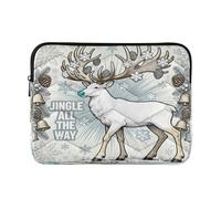 Laptop Sleeve Case 15-16 Inch Soft Laptop Sleeve Bag Nordic White Merry Christmas Reindeer Case Bag with Zipper for Work Journey